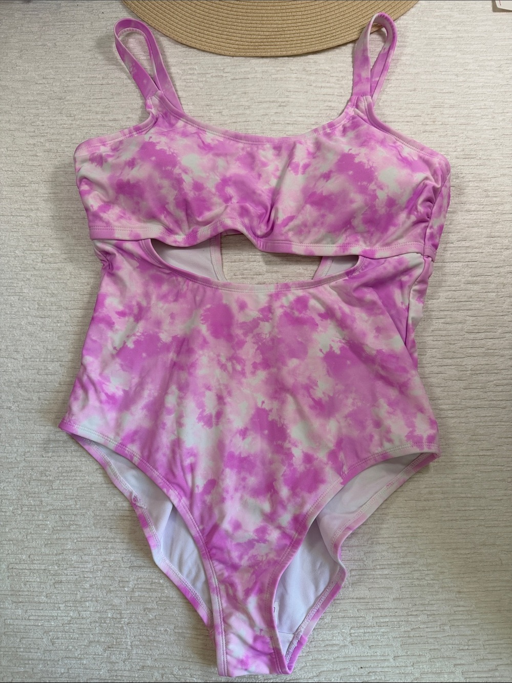 Macy's Salt & Cove Pink Tie-Dye Cutout One-Piece Swimsuit NWT